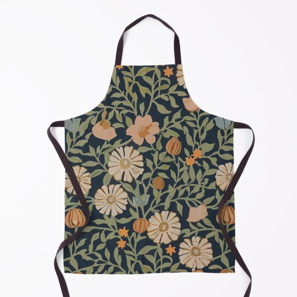 Item preview, Retro Floral Pattern in Navy Blue designed and sold by SamJanner.