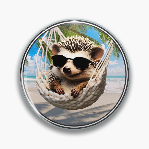 Item preview, Cute Hedgehog With Sunglasses Chilling In Hammock "Chillhog" designed and sold by LittleGnomad.