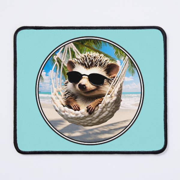 Item preview, Cute Hedgehog With Sunglasses Chilling In Hammock "Chillhog" designed and sold by LittleGnomad.