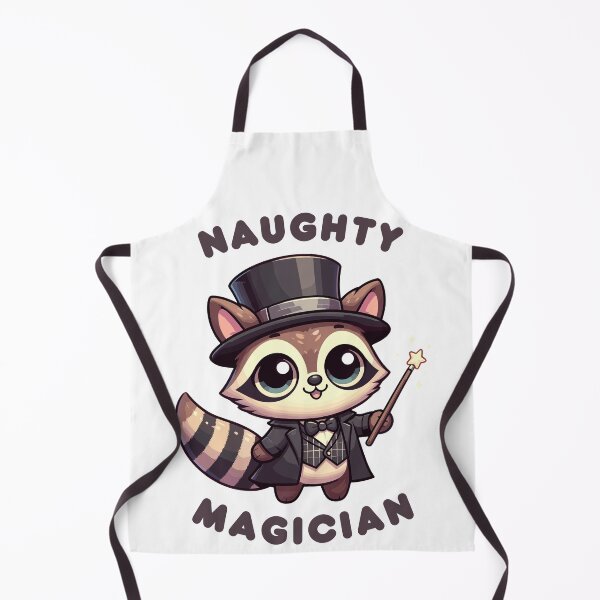 Item preview, Raccoon Wearing a Top Hat and Holding a Wand - Naughty Magician designed and sold by GeoArtAdventure.