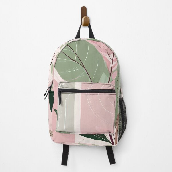 Item preview, Mid Century Botanical Retro Geometric Leaves  Florals  Peach,  Green  designed and sold by Prints and Lifestyle.