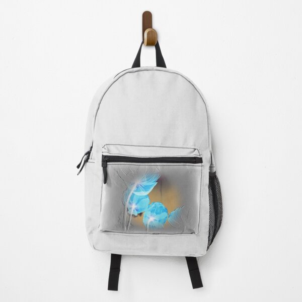 Item preview, Blue poppies negative photo, gray embossed pattern designed and sold by evadesignbubble.