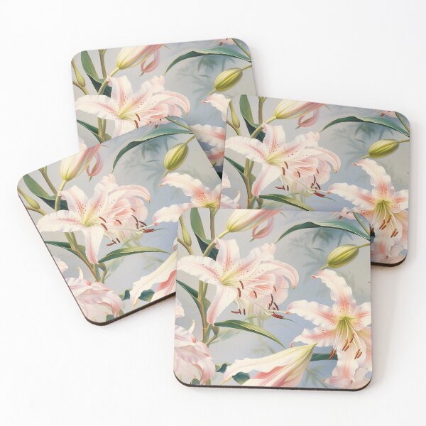 Item preview, Lily Tile 07: Trumpets of Purity in Pastel Dreams, Dew Kissed by Fragrance designed and sold by TheBrainArt.