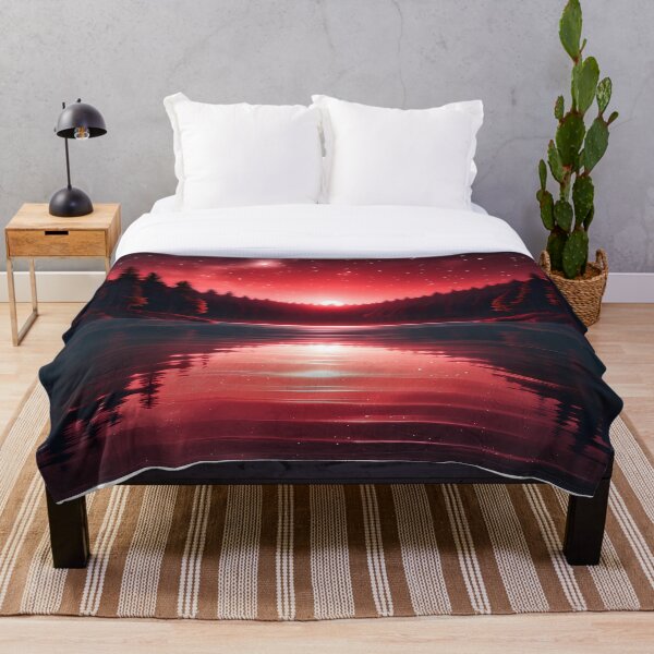 Item preview, Red Moon Over the Forest Lake designed and sold by Design-Illusi0n.