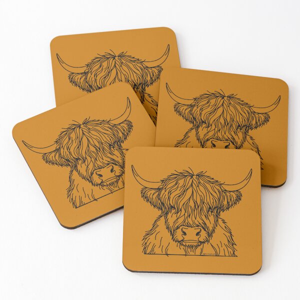 Item preview, Scottish Hairy Coo - Black doodle designed and sold by PickledjoArt.