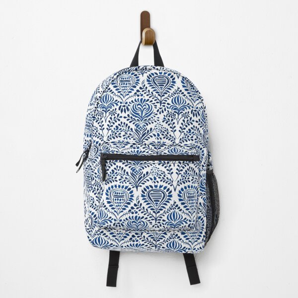 Item preview, Blue Block Pressed Floral designed and sold by nicbeeseart.
