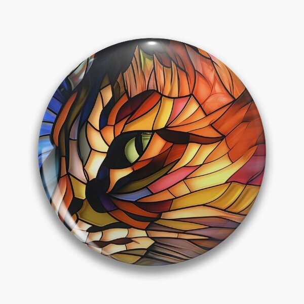 Item preview, colorful cubism art fractal cat print designed and sold by dcrc.