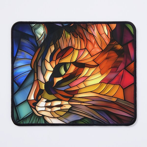 Item preview, colorful cubism art fractal cat print designed and sold by dcrc.