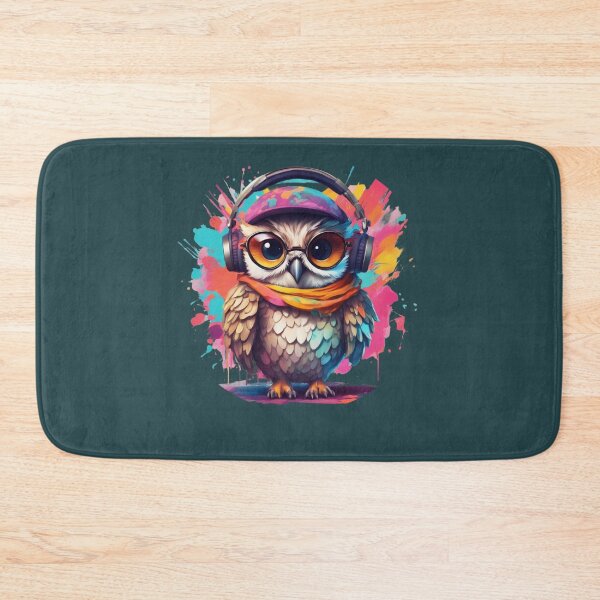 Item preview, Cute owl with headphones colorful design designed and sold by KarakitAI.