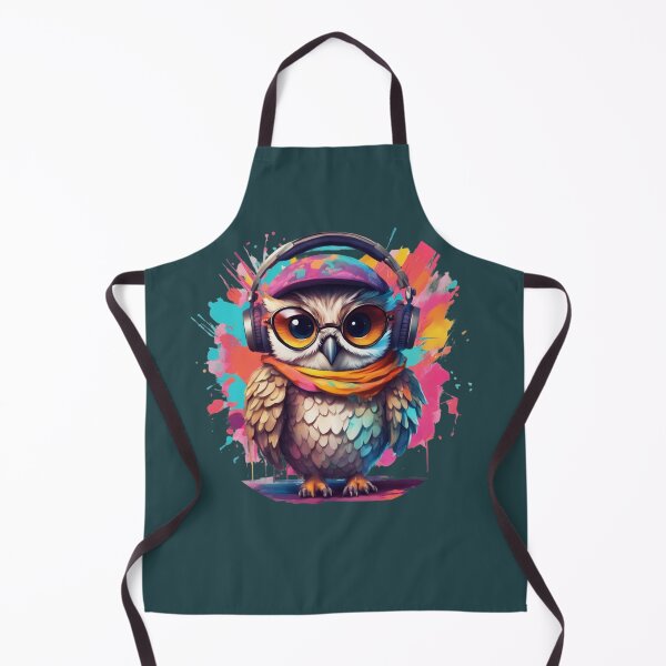 Item preview, Cute owl with headphones colorful design designed and sold by KarakitAI.