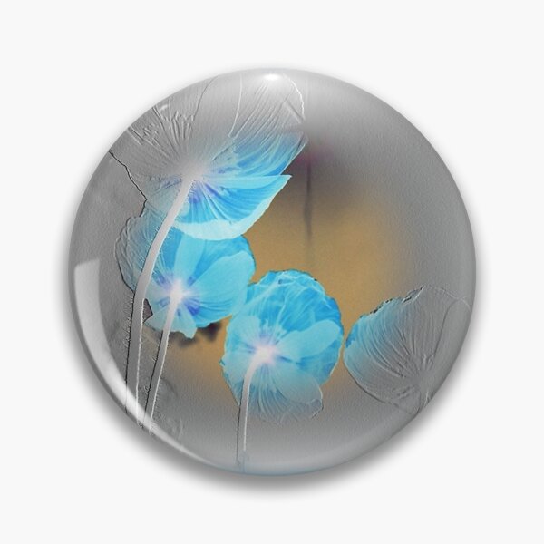 Item preview, Blue poppies negative photo, gray embossed pattern designed and sold by evadesignbubble.