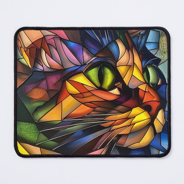 Item preview, colorful cubism art fractal cat print designed and sold by dcrc.