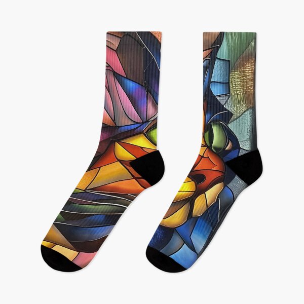 Item preview, colorful cubism art fractal cat print designed and sold by dcrc.
