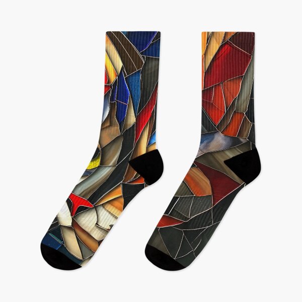 Item preview, colorful cubism art fractal cat print, designed and sold by dcrc.