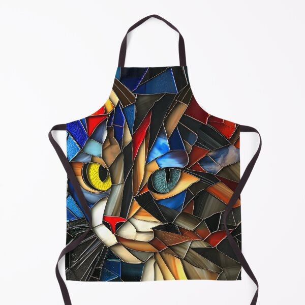 Item preview, colorful cubism art fractal cat print, designed and sold by dcrc.