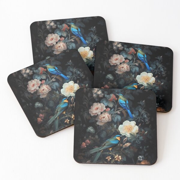 Item preview, Birds and Flowers Garden Print Vintage designed and sold by Textured-art.