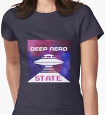 deep nerd state Women's Fitted T-Shirt
