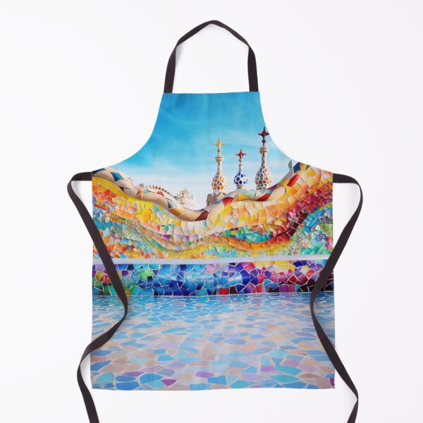 Item preview, Rainbow Gaudi Barcelona mosaic Barcelona colorful mosaic Gaudi trencadis mosaic Park Guell A Gaudi Barcelona Park Guell mosaic artwork inspired designed and sold by LolioGifts.