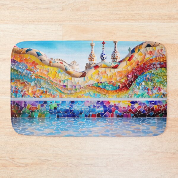 Item preview, Rainbow Gaudi Barcelona mosaic Barcelona colorful mosaic Gaudi trencadis mosaic Park Guell A Gaudi Barcelona Park Guell mosaic artwork inspired designed and sold by LolioGifts.