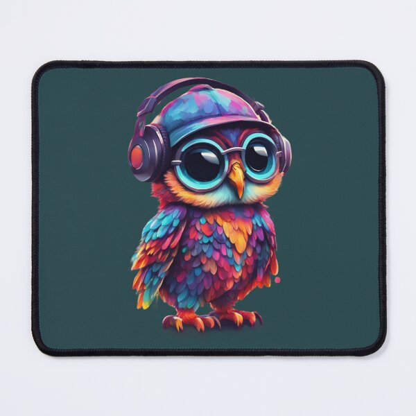 Item preview, Cool owl with headphones colorful design designed and sold by KarakitAI.