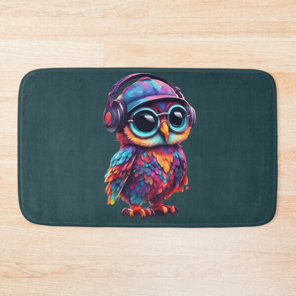 Item preview, Cool owl with headphones colorful design designed and sold by KarakitAI.