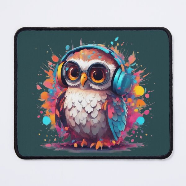 Item preview, Cool owl with headphones colorful design designed and sold by KarakitAI.