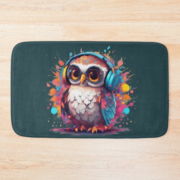 Item preview, Cool owl with headphones colorful design designed and sold by KarakitAI.