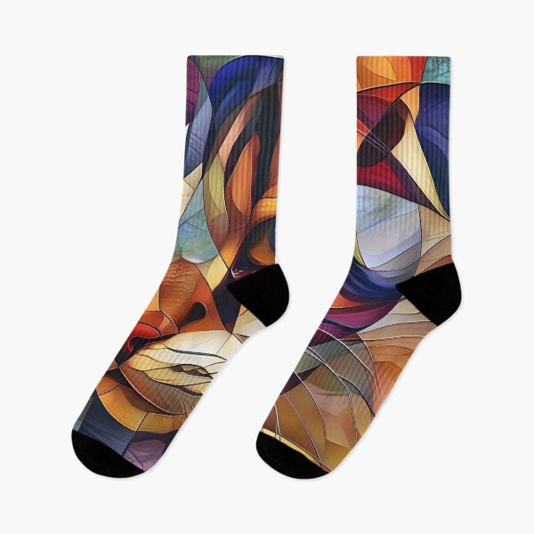Item preview, Colorful Cubism art fractal cat print designed and sold by dcrc.