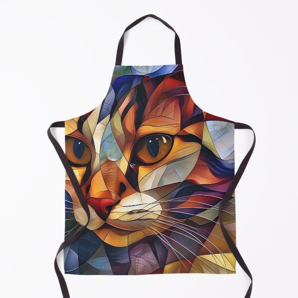Item preview, Colorful Cubism art fractal cat print designed and sold by dcrc.