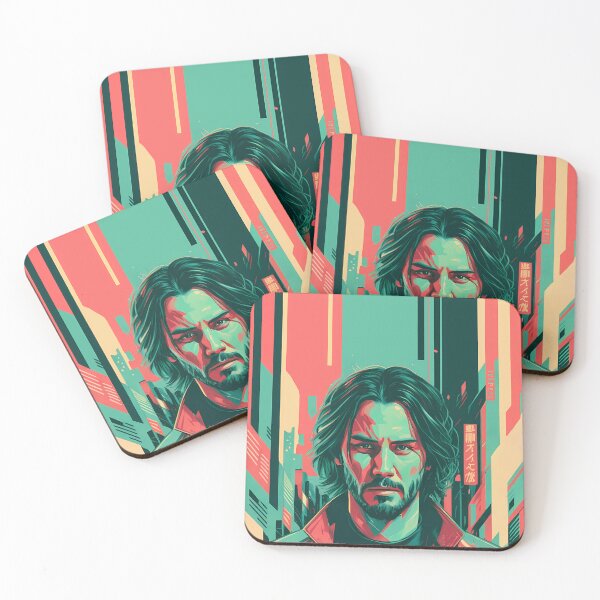 Item preview, Keanu Reeves in style cyan designed and sold by ArteDelCine.