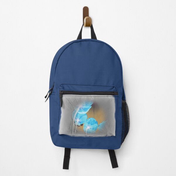 Item preview, Blue poppies negative photo, gray embossed pattern designed and sold by evadesignbubble.