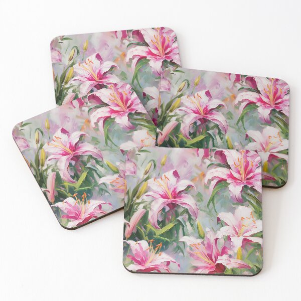 Item preview, Lily Tile 17: Trumpets of Purity in Pastel Dreams, Dew Kissed by Fragrance designed and sold by TheBrainArt.
