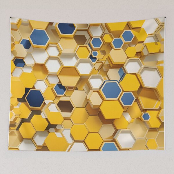 Item preview, A group of yellow and blue hexagons designed and sold by johndesign88.