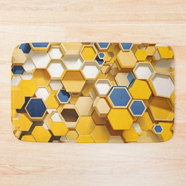 Item preview, A group of yellow and blue hexagons designed and sold by johndesign88.