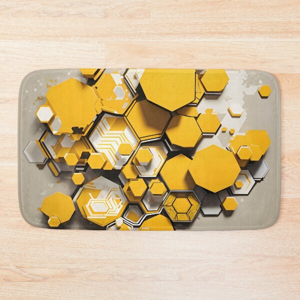 Item preview, A yellow hexagons on a wall designed and sold by johndesign88.