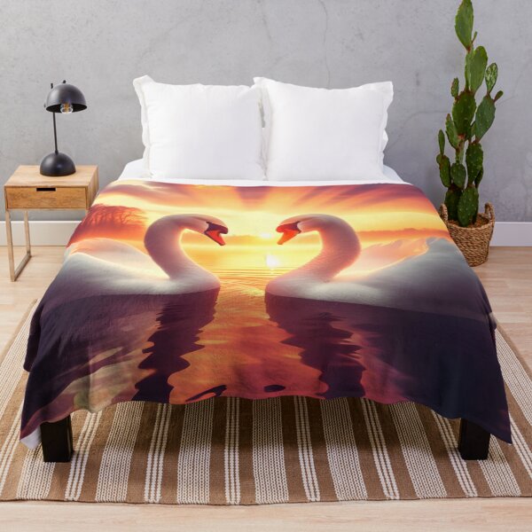 Item preview, Dawn's Embrace: Swans' Love Serenade designed and sold by AI-Only Creations.