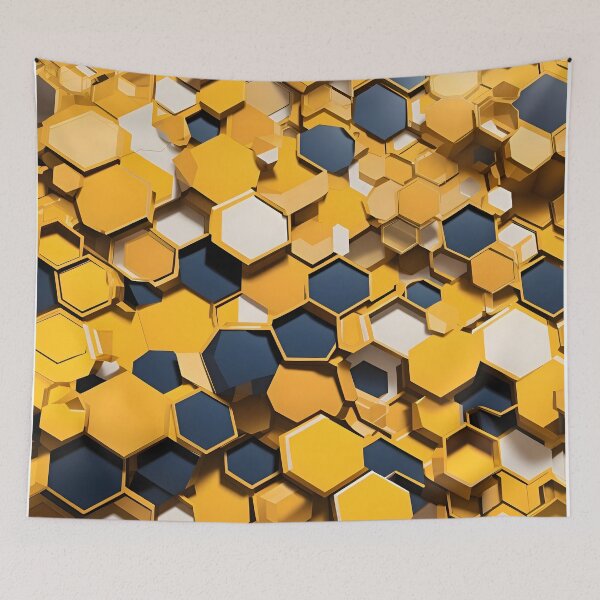 Item preview, A group of yellow and blue hexagons designed and sold by johndesign88.