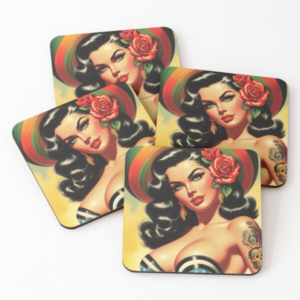 Item preview, Vintage Mexican Girl Pin Up designed and sold by PulpVintage.