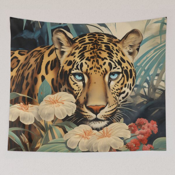 Aperçu de l'œuvre Art léopard de la jungle | Décor tropical animal exotique | Esthétique créée et vendue par Textured-art.