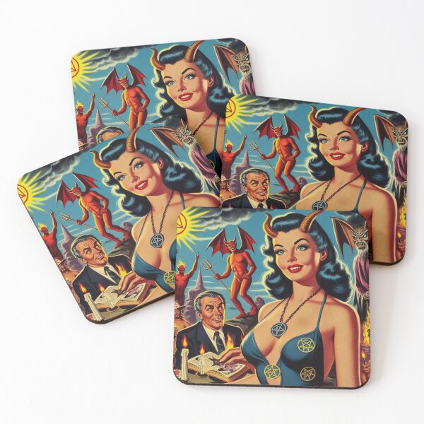 Aperçu de l'œuvre Pin-Up Démon Maléfique créée et vendue par PulpVintage.