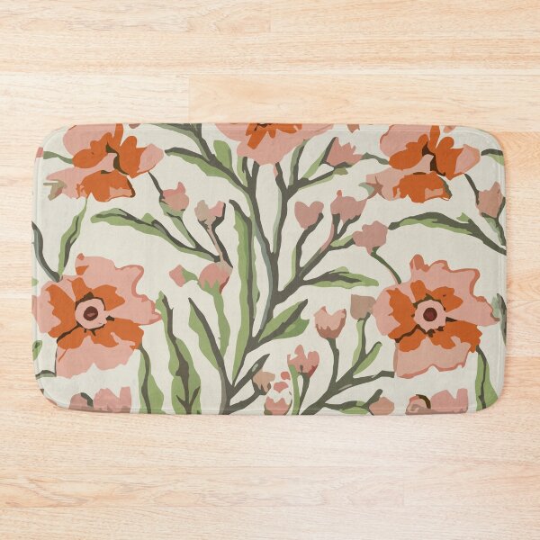Item preview, Art Nouveau Floral Pattern in Coral Pink, Green and Cream designed and sold by SamJanner.