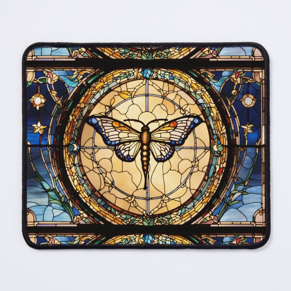 Item preview, Night dragonfly stained glass designed and sold by leadgie.