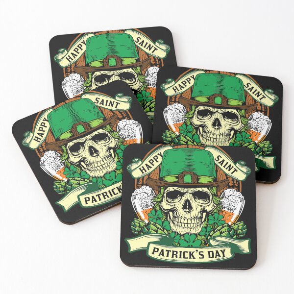 Item preview, Happy St Patricks Day Skull Clover Green Shamrock Gift Idea designed and sold by BalladOfZeus.