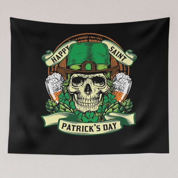 Item preview, Happy St Patricks Day Skull Clover Green Shamrock Gift Idea designed and sold by BalladOfZeus.