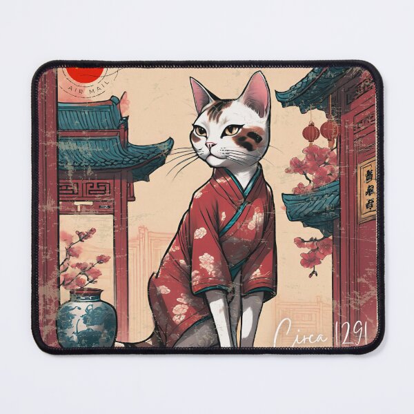 Item preview, Circa 1291 Sello de correo vintage Gato curioso Fundación de Shanghai designed and sold by CuriousMax.