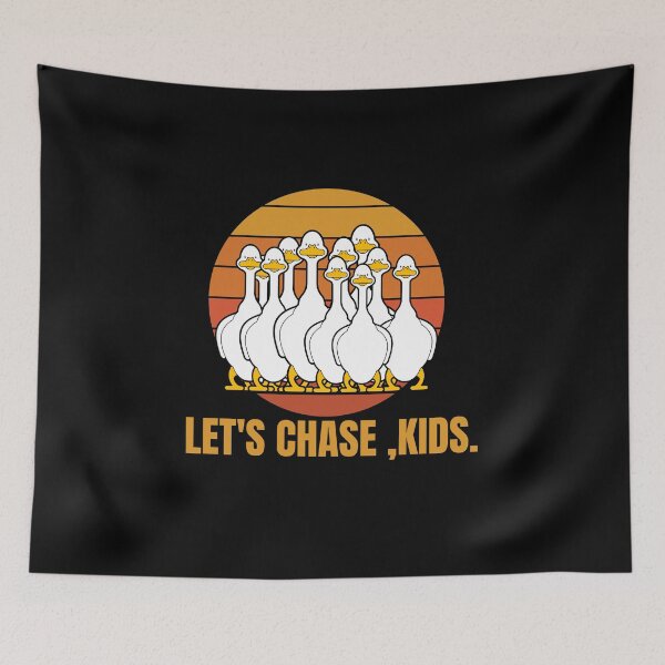 Item preview, geese chasing kids designed and sold by Thespacerocket.