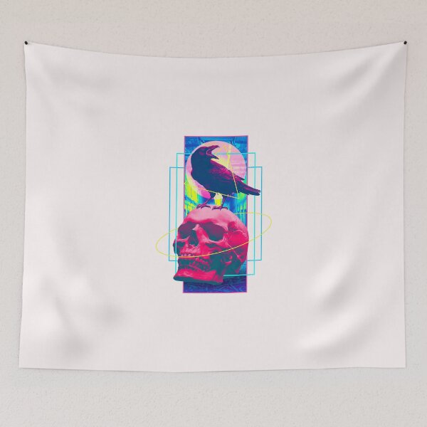 Item preview, Vaporwave Aesthetic Crow & Skull designed and sold by Hudoges.