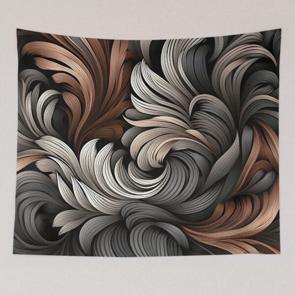 Item preview, toffee color swirling abstract decorative print designed and sold by dcrc.
