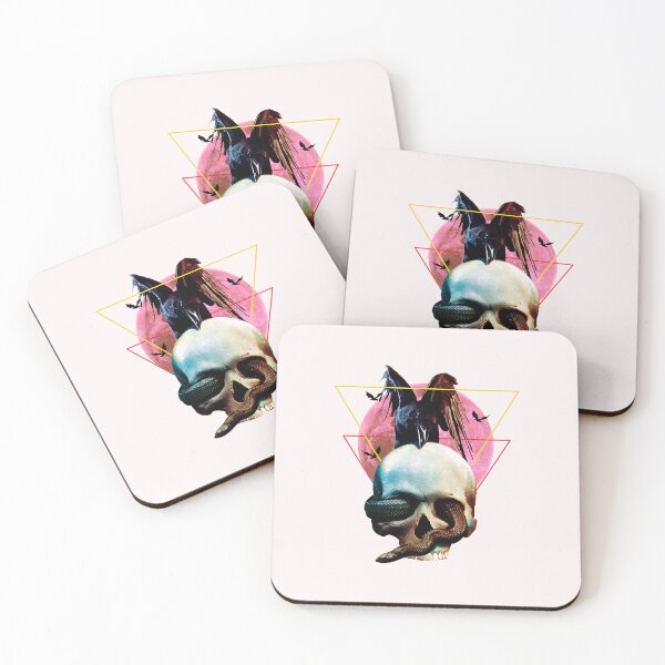 Item preview, Vaporwave Cosmic Crow & Serpent Skull designed and sold by Hudoges.