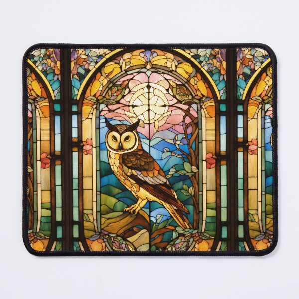 Item preview, owl vintage stained glass designed and sold by leadgie.